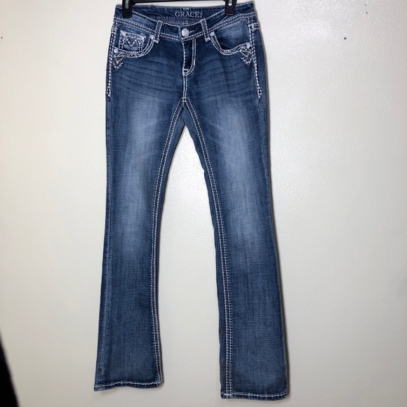 Grace in LA Jeans Womens Size 27 Low Rise Straight Leg - Picture 5 of 6